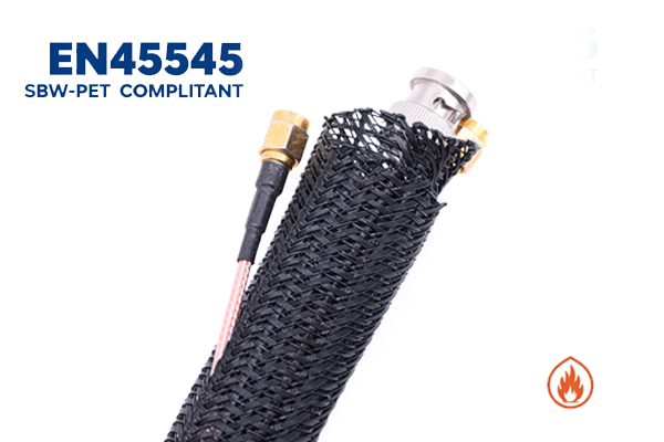 Manga trançada autofechante SBW-PET: testada e certificada conforme EN45545