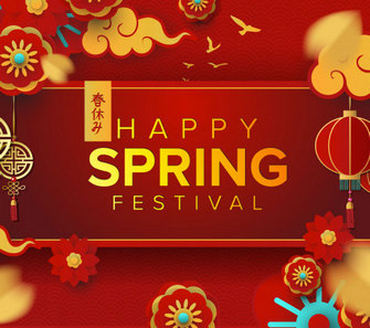 aviso de feriado do festival da primavera